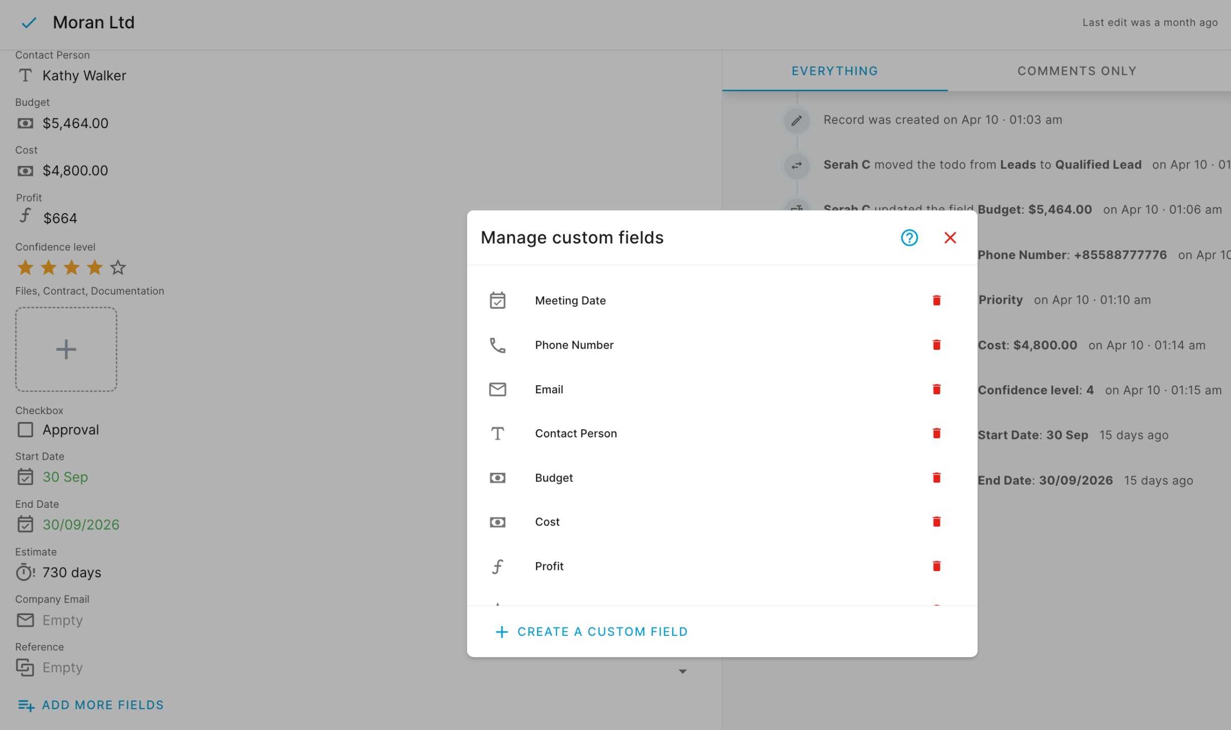 Custom Fields Management