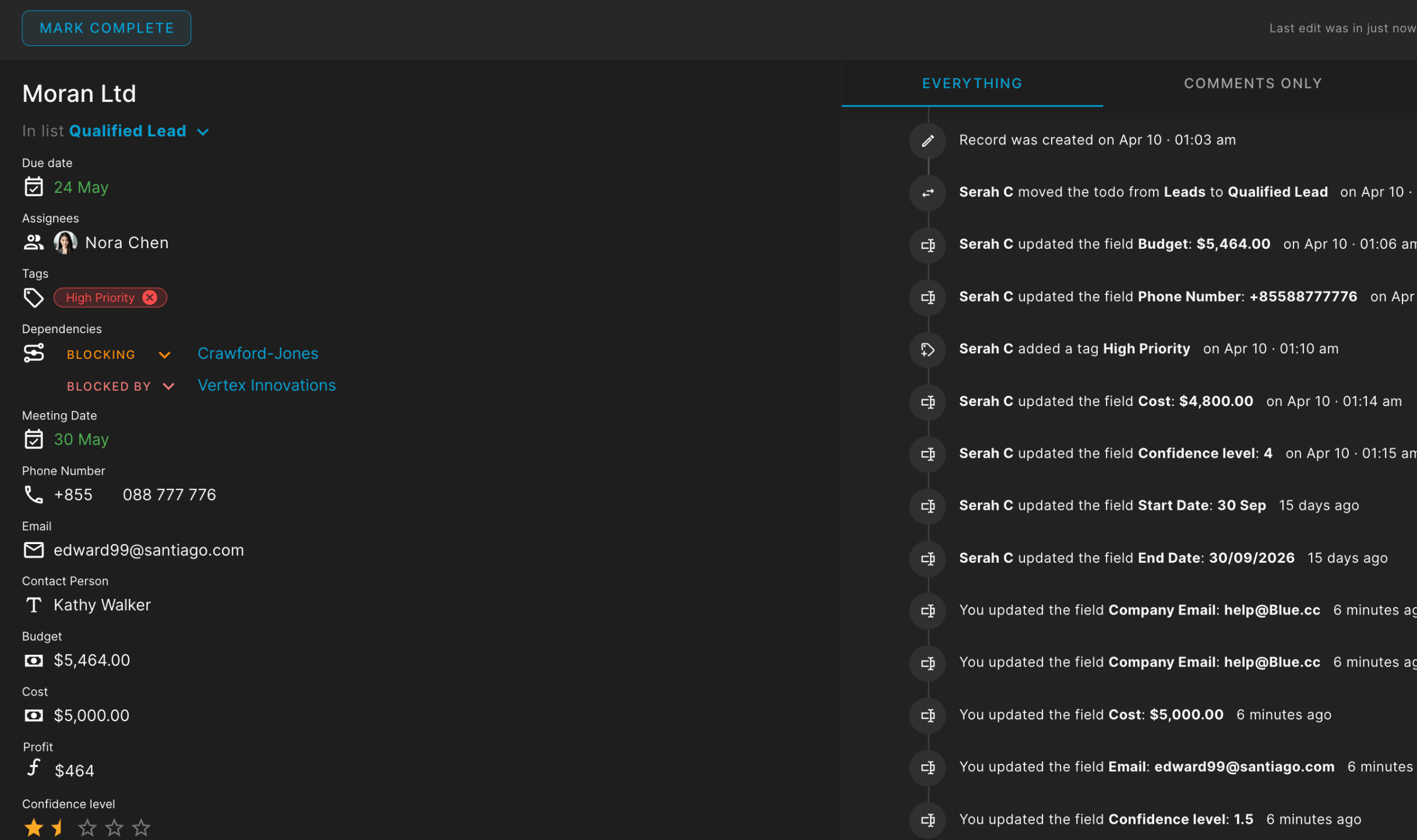 Records screenshot